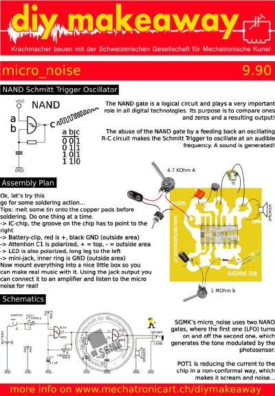 micro noise workshop documentation sheet